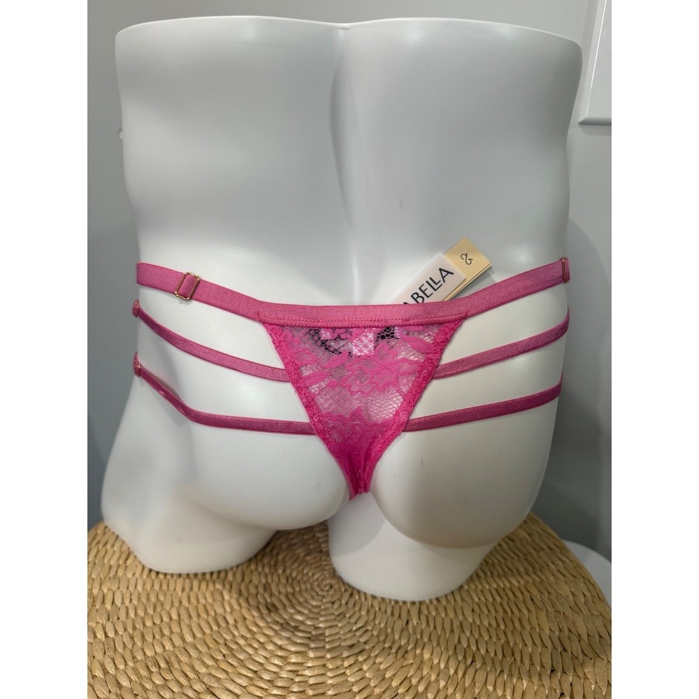 Cosabella Never Say Never Floral Lace Strappy Thong Pink Luxury Lingerie M - Picture 13 of 16